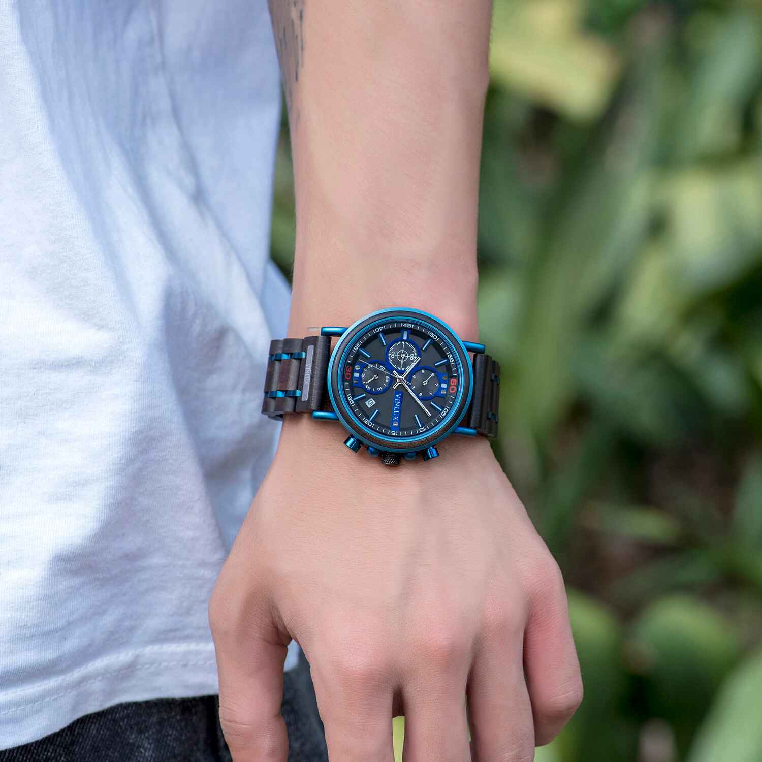 Blue Kaleidoscope - Ebony Wood