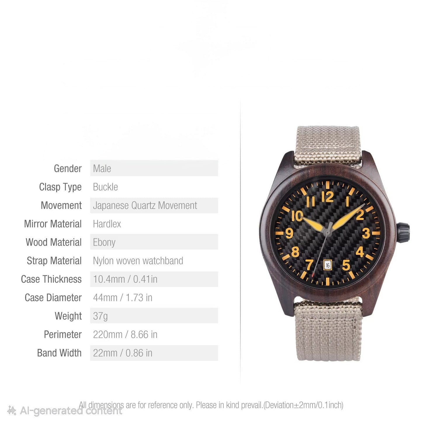 Casual Ebony - Beige Strap