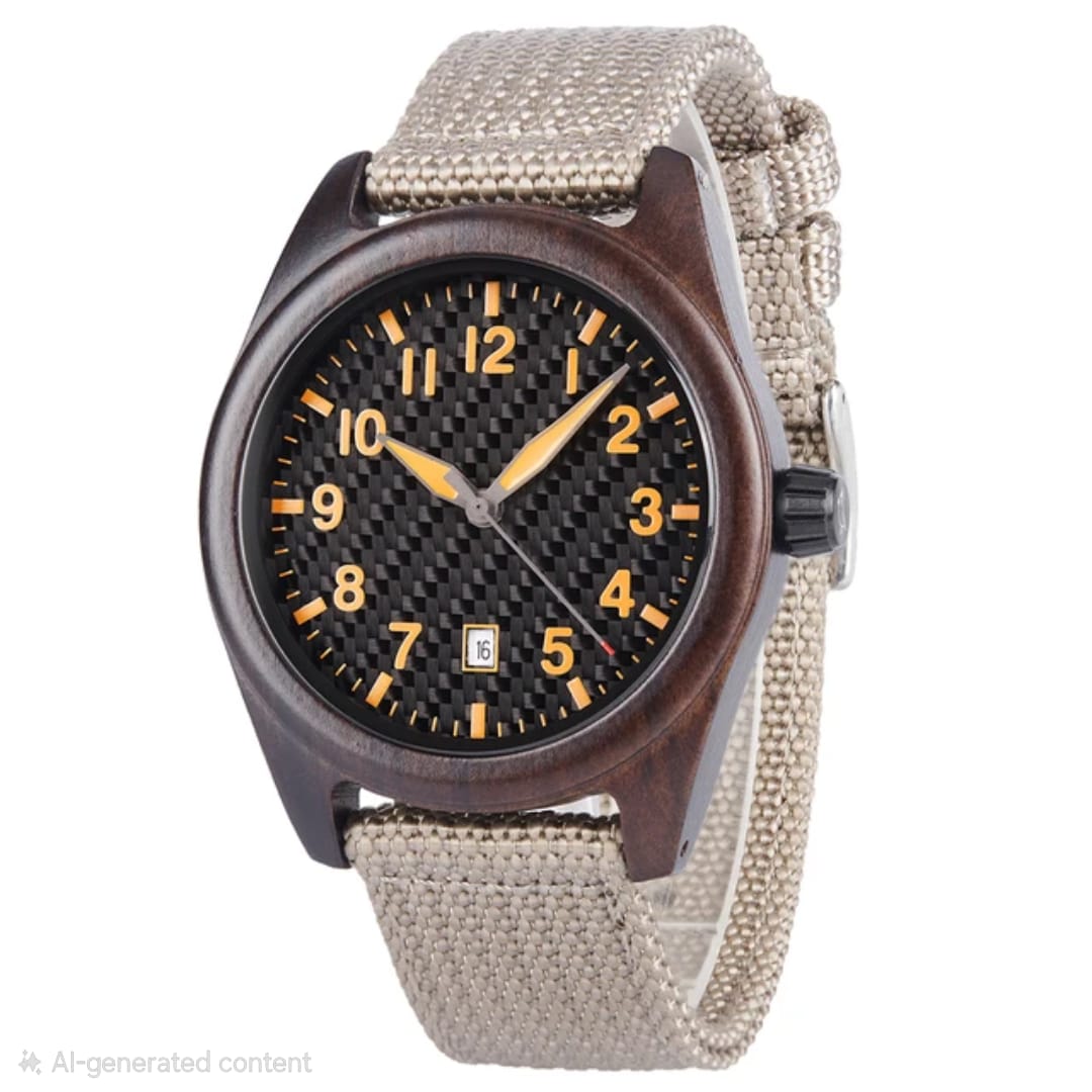 Casual Ebony - Beige Strap