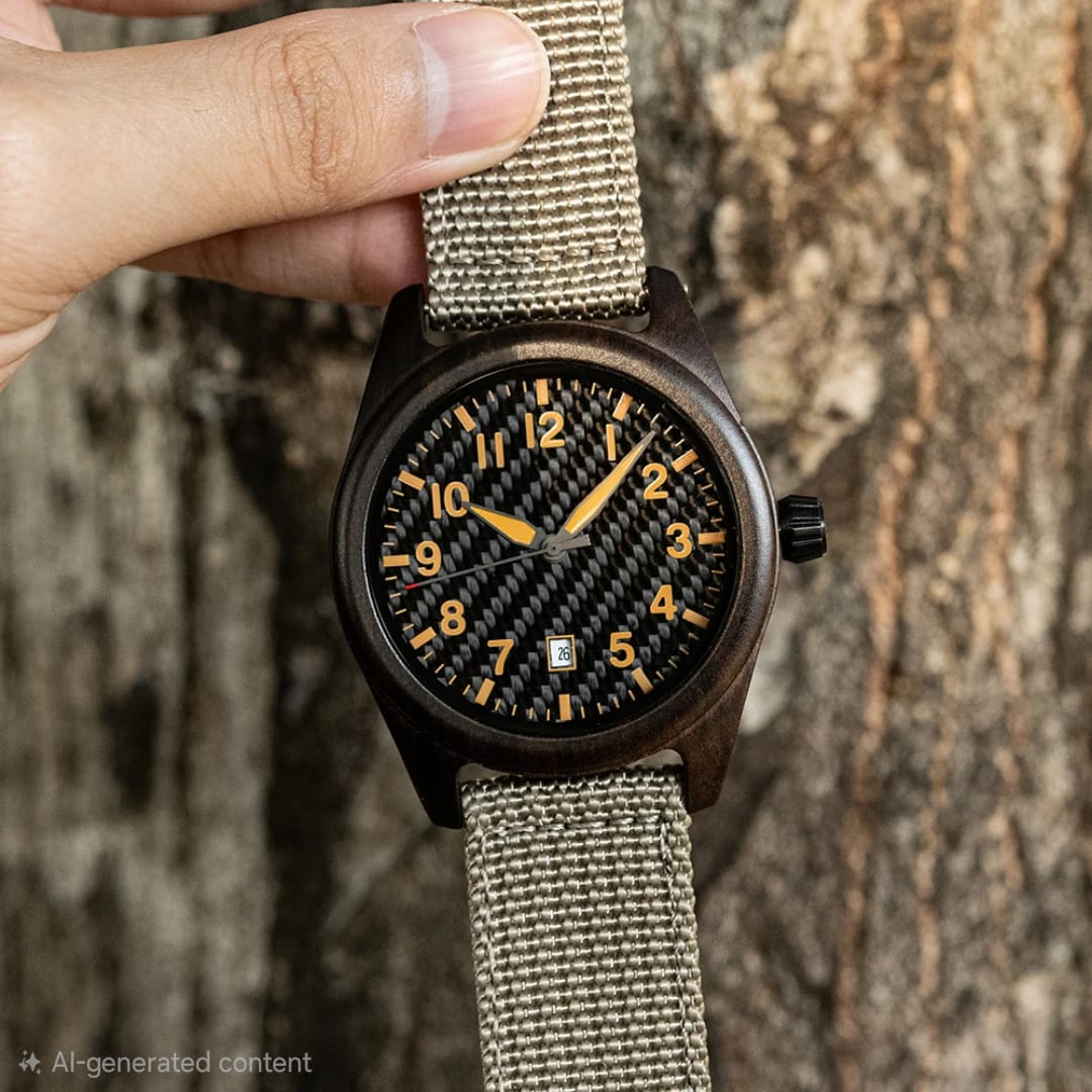 Casual Ebony - Beige Strap