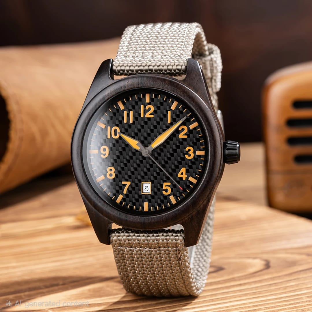 Casual Ebony - Beige Strap