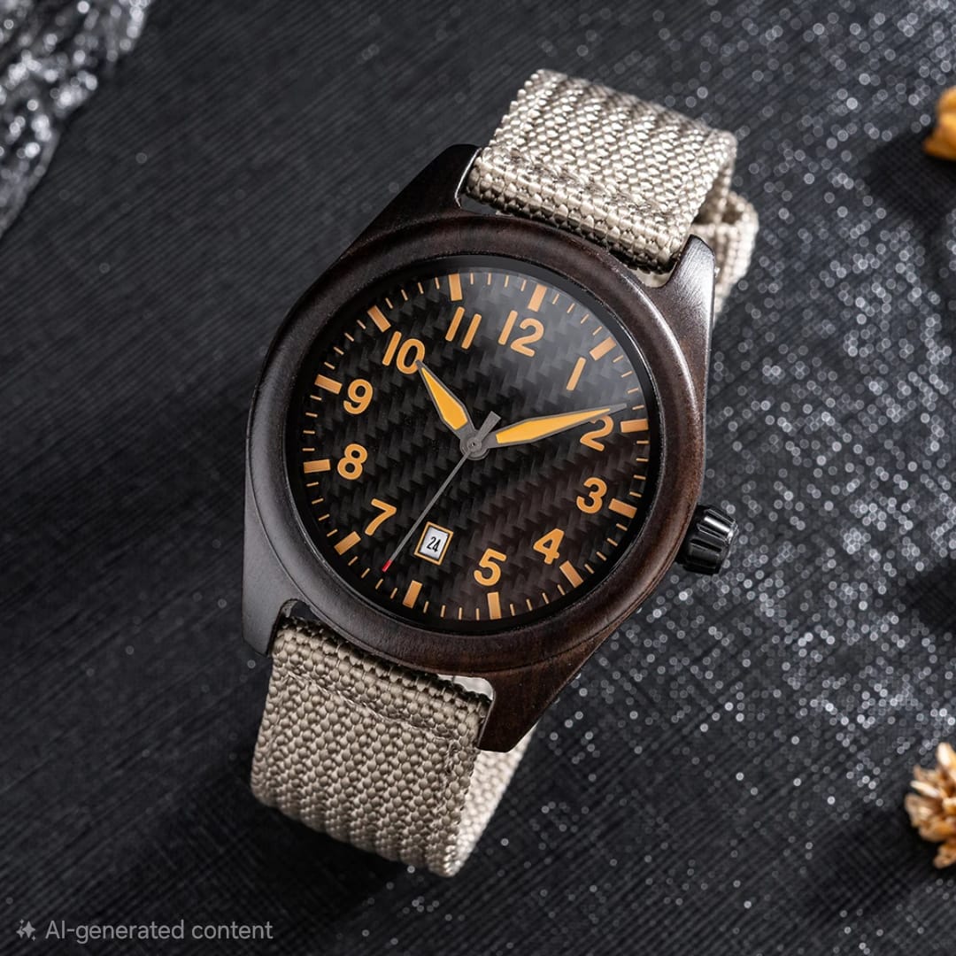 Casual Ebony - Beige Strap