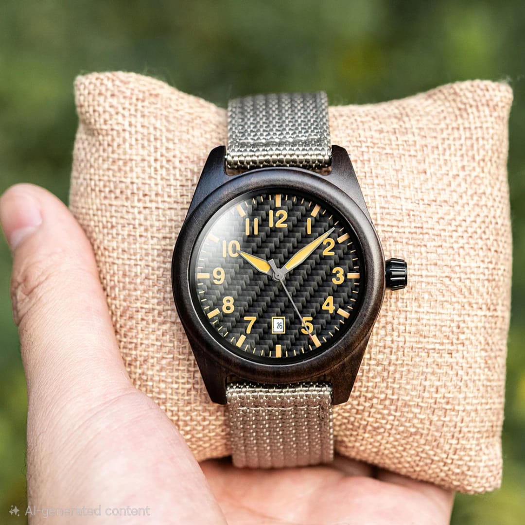 Casual Ebony - Beige Strap